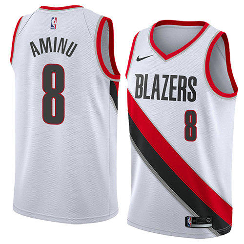 Camiseta baloncesto Al Farouq Aminu 8 Association 2018 Blanco Portland Trail Blazers Hombre