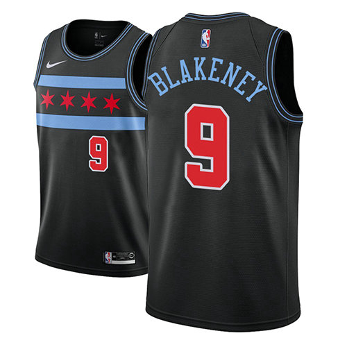 Camiseta baloncesto Antonio Blakeney 9 Ciudad 2018-19 Negro Chicago Bulls Hombre