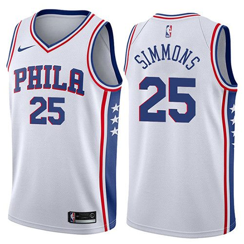 Camiseta baloncesto Ben Simmons 25 Association 2017-18 Blanco Philadelphia 76ers Hombre