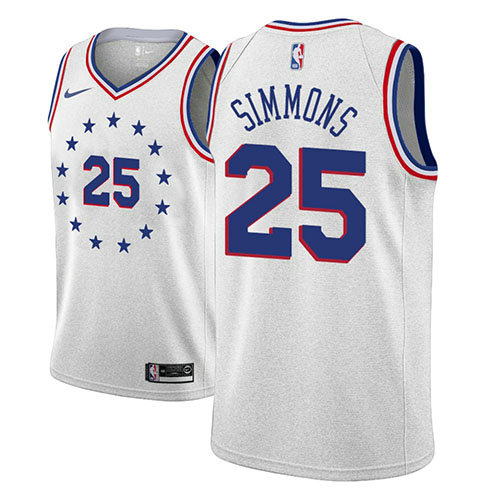 Camiseta baloncesto Ben Simmons 25 Earned 2018-19 Gris Philadelphia 76ers Hombre