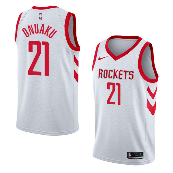 Camiseta baloncesto Chinanu Onuaku 21 Association 2018 Blanco Houston Rockets Hombre