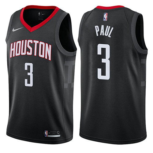 Camiseta baloncesto Chris Paul 3 2017-18 Negro Houston Rockets Hombre