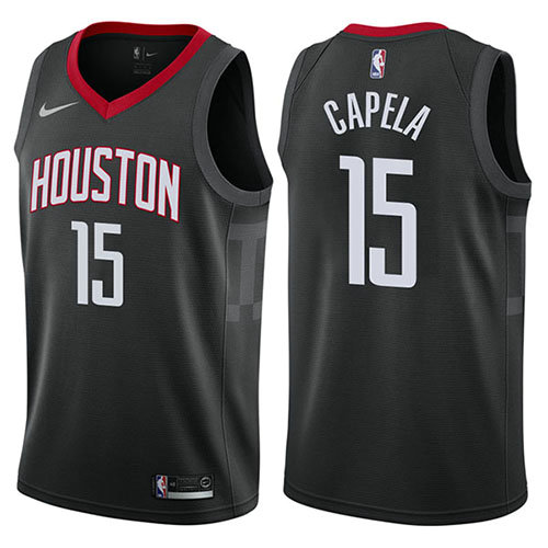 Camiseta baloncesto Clint Capela 15 Statement 2017-18 Negro Houston Rockets Hombre