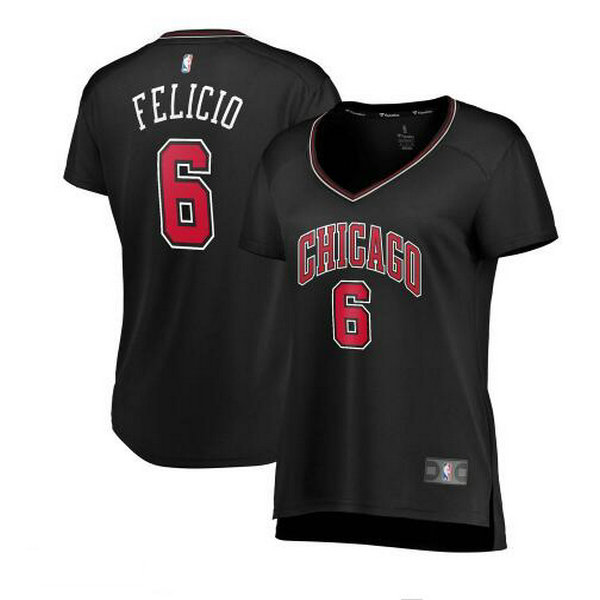 Camiseta baloncesto Cristiano Felicio 6 statement edition Negro Chicago Bulls Mujer