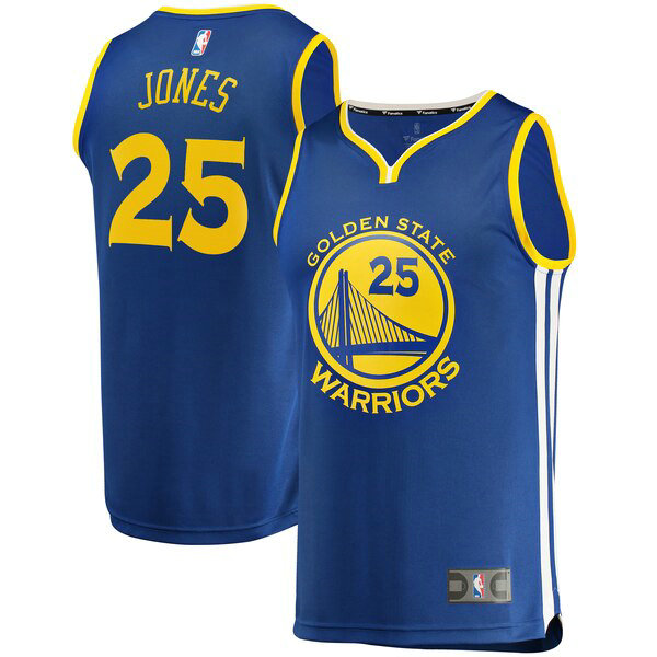 Camiseta baloncesto Damian Jones 25 Icon Edition Azul Golden State Warriors Hombre