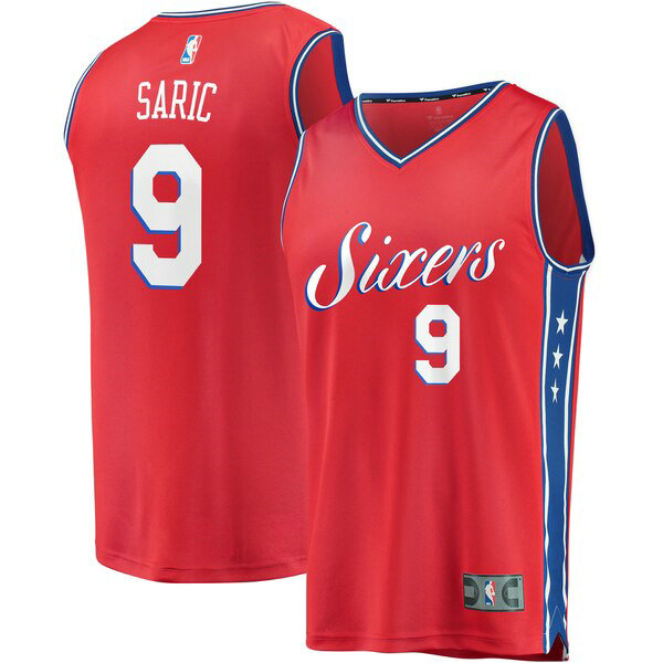 Camiseta baloncesto Dario Saric 9 Statement Edition Rojo Philadelphia 76ers Hombre