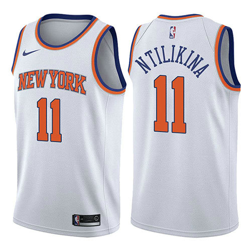 Camiseta baloncesto Frank Ntilikina 11 Association 2017-18 Blanco New York Knicks Hombre