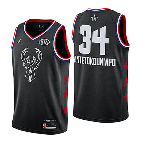 Camiseta baloncesto Giannis Antetokounmpo 34 Negro All Star 2019 Hombre