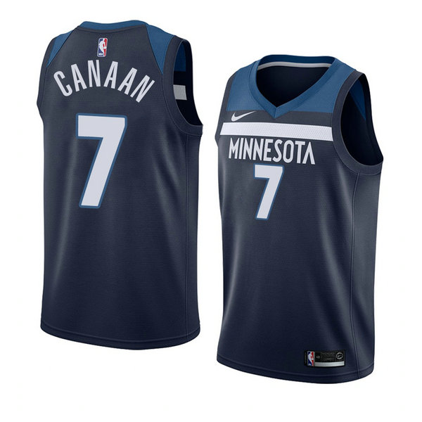 Camiseta baloncesto Isaiah Canaan 7 Icon 2018 Azul Minnesota Timberwolves Hombre