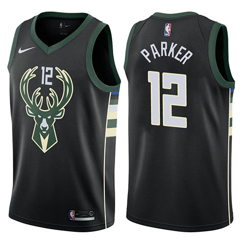 Camiseta baloncesto Jabari Parker 12 Statement Harley 2017-18 Negro Milwaukee Bucks Hombre