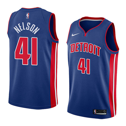 Camiseta baloncesto Jameer Nelson 41 Icon 2018 Azul Detroit Pistons Hombre