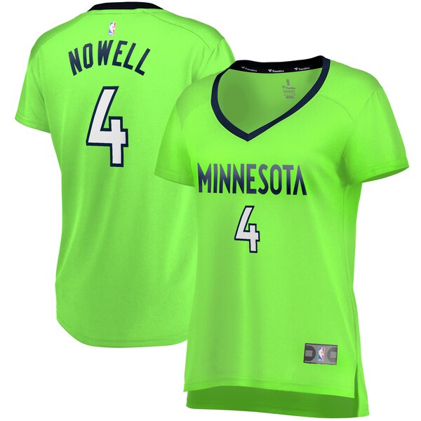 Camiseta baloncesto Jaylen Nowell 4 statement edition Verde Minnesota Timberwolves Mujer