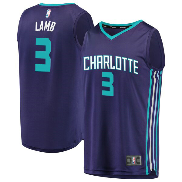 Camiseta baloncesto Jeremy Lamb 3 2019 Púrpura Charlotte Hornets Hombre