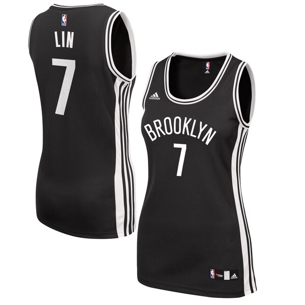 Camiseta baloncesto Jeremy Lin 7 Réplica Negro Brooklyn Nets Mujer