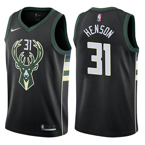 Camiseta baloncesto John Henson 31 Statement 2017-18 Negro Milwaukee Bucks Hombre