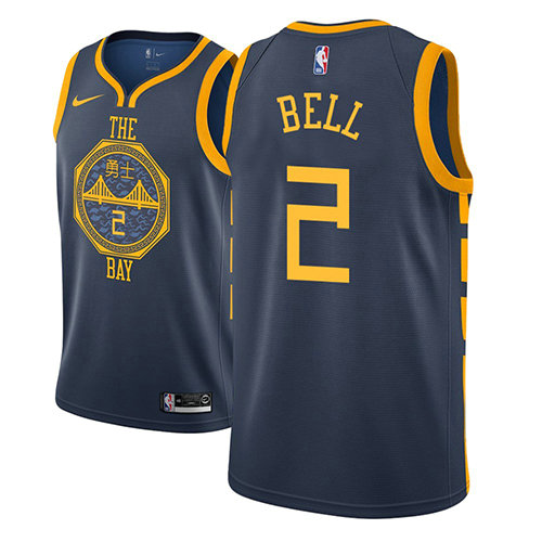 Camiseta baloncesto Jordan Bell 2 Ciudad 2018-19 Azul Golden State Warriors Hombre