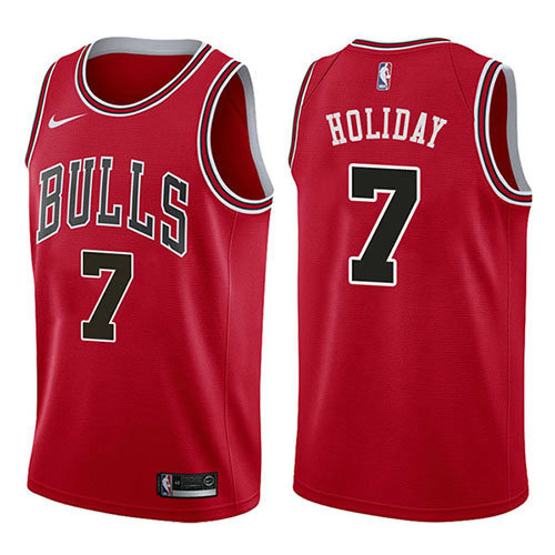 Camiseta baloncesto Justin Holiday 7 Icon 2017-18 Rojo Chicago Bulls Hombre