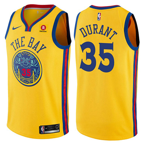 Camiseta baloncesto Kevin Durant 35 Ciudad Amarillo Golden State Warriors Hombre