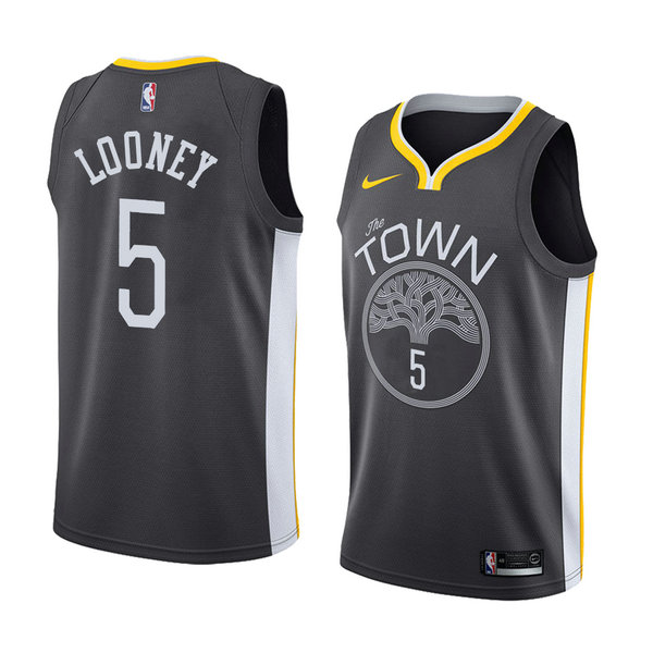 Camiseta baloncesto Kevon Looney 5 Statement 2018 Negro Golden State Warriors Hombre