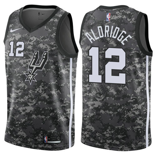 Camiseta baloncesto LaMarcus Aldridge 12 Ciudad 2017-18 Gris San Antonio Spurs Hombre