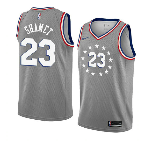 Camiseta baloncesto Landry Shamet 23 Ciudad 2018-19 Gris Philadelphia 76ers Hombre