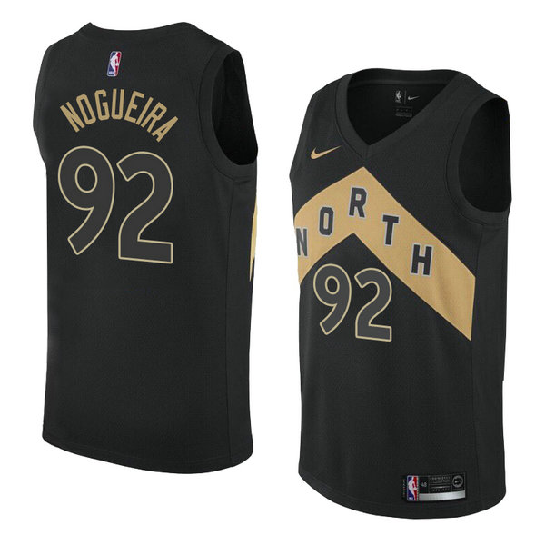 Camiseta baloncesto Lucas Nogueira 92 Ciudad 2018 Negro Toronto Raptors Hombre