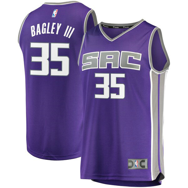 Camiseta baloncesto Marvin Bagley III 32 Icon Edition Púrpura Sacramento Kings Hombre