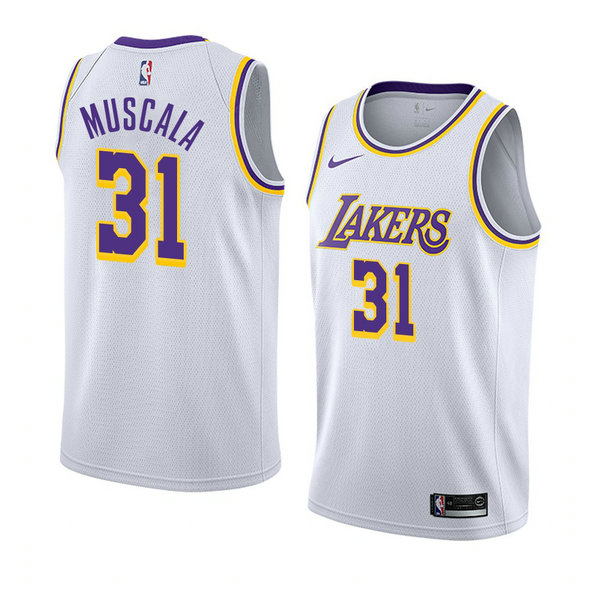 Camiseta baloncesto Mike Muscala 31 Association 2018-19 Blanco Los Angeles Lakers Hombre