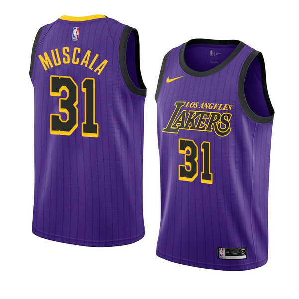 Camiseta baloncesto Mike Muscala 31 Ciudad 2018-19 P鐓pura Los Angeles Lakers Hombre