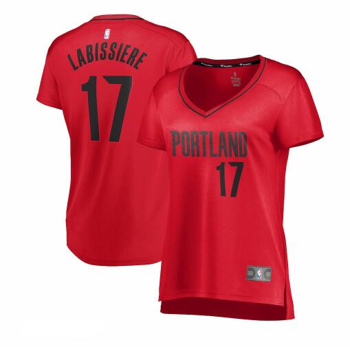 Camiseta baloncesto Skal Labissiere 17 statement edition Rojo Portland Trail Blazers Mujer