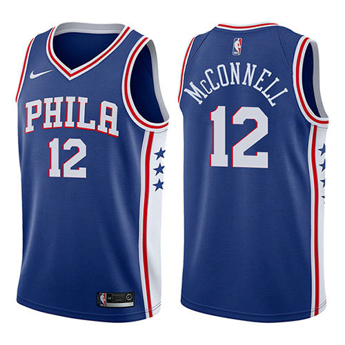 Camiseta baloncesto T.J. McConnell 12 Swingman Icon 2017-18 Azul Philadelphia 76ers Hombre