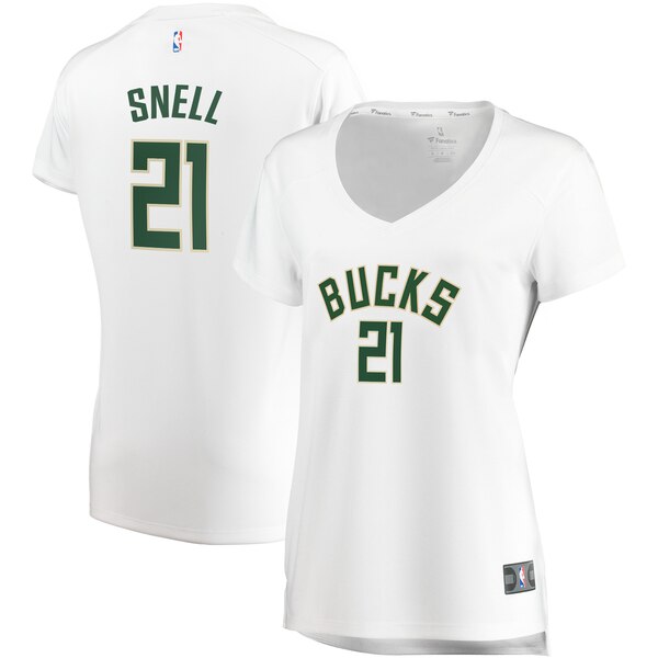 Camiseta baloncesto Tony Snell 22 association edition Blanco Milwaukee Bucks Mujer