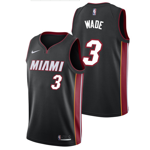 Camiseta baloncesto Wade 3 Ciudad 2017-18 Negro Miami Heat Hombre