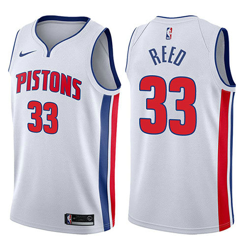 Camiseta baloncesto Willie Reed 33 Association 2017-18 Blanco Detroit Pistons Hombre