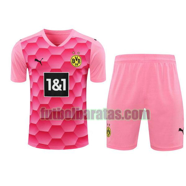 camiseta+pantalones cortos borussia dortmund 2021 rosa portero