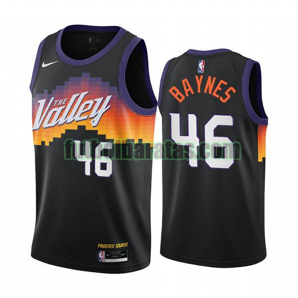 camiseta 2020 2021 aron baynes 46 phoenix suns negro hombre