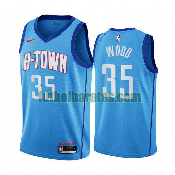 camiseta 2020 2021 christian wood 35 houston rockets azul hombre