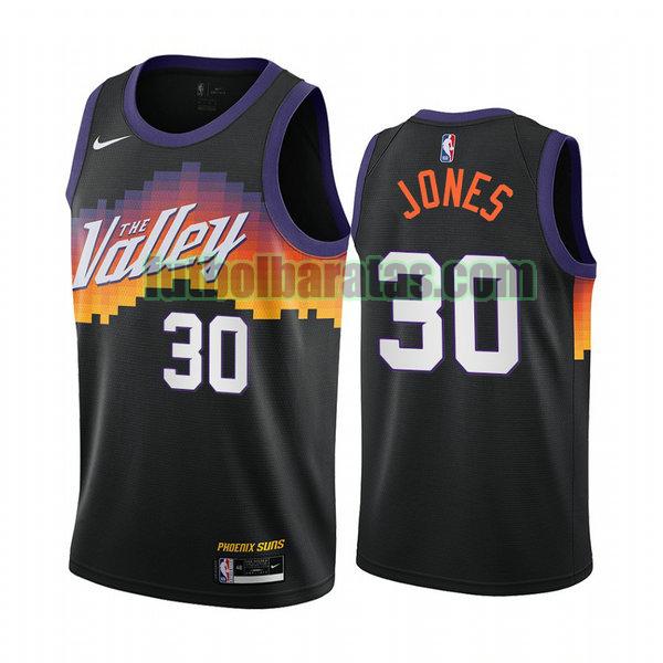 camiseta 2020 2021 damian jones 30 phoenix suns negro hombre