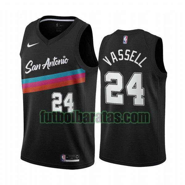 camiseta 2020 2021 devin vassell 24 san antonio spurs negro hombre