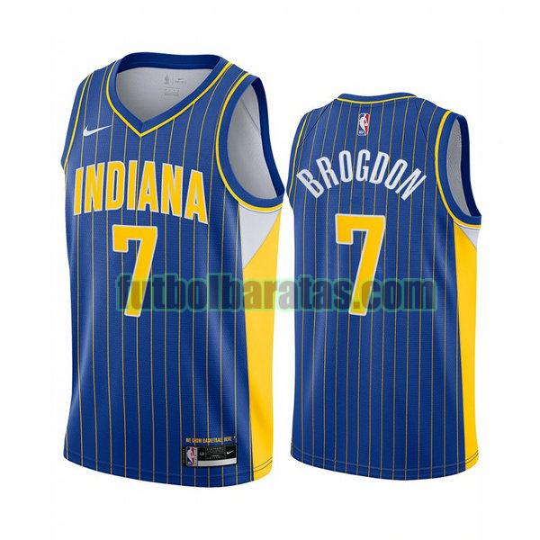 camiseta 2020 2021 malcolm brogdon 7 indiana pacers azul hombre