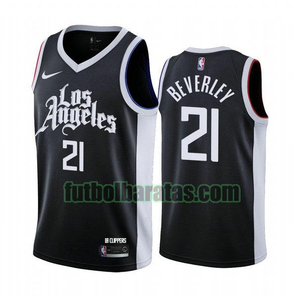 camiseta 2020 2021 patrick beverley 21 los angeles clippers negro hombre