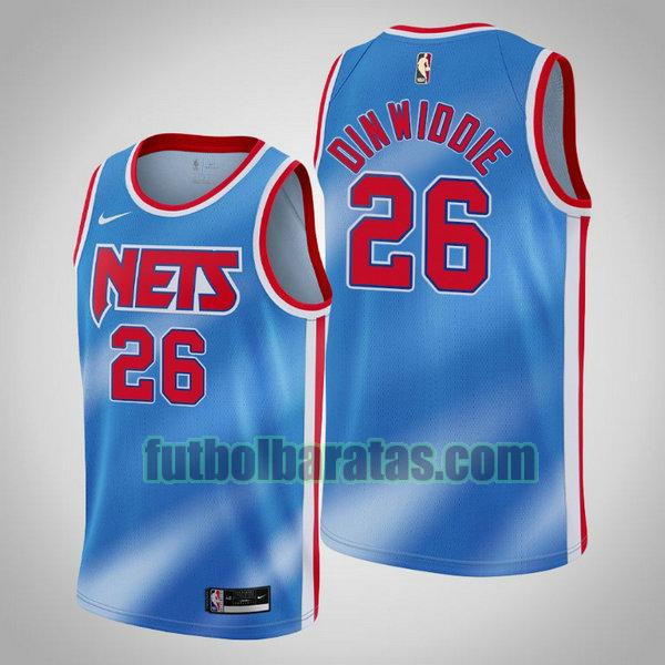 camiseta 2020 2021 spencer dinwiddie 26 brooklyn nets azul hombre