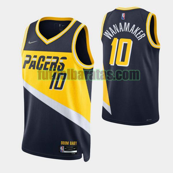 camiseta 2021-2022 brad wanamaker 10 indiana pacers navy hombre