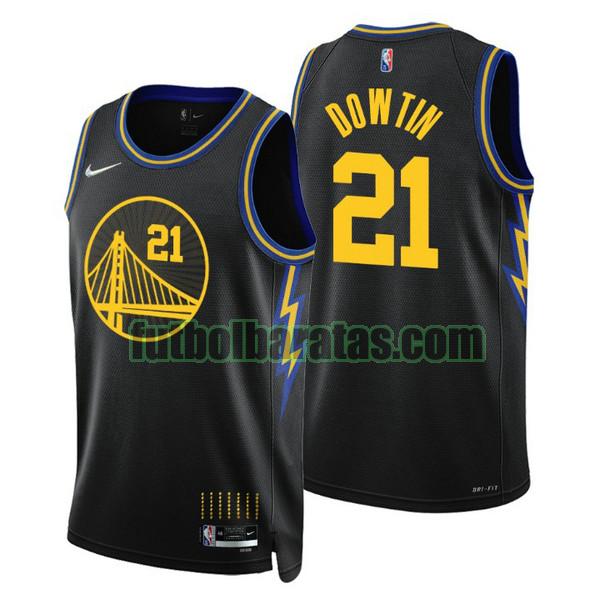 camiseta 2021-2022 jeff dowtin 21 golden state warriors negro hombre