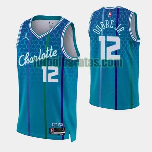 camiseta 2021-2022 kelly oubre jr. 12 charlotte hornets azul hombre