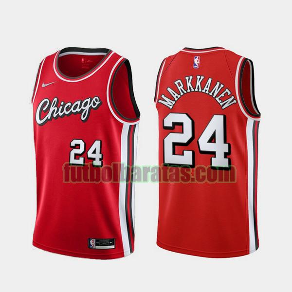 camiseta 2021-2022 lauri markkanen 24 chicago bulls rojo hombre