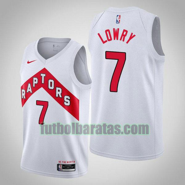 camiseta 2021 kyle lowry 7 toronto raptors blanco hombre