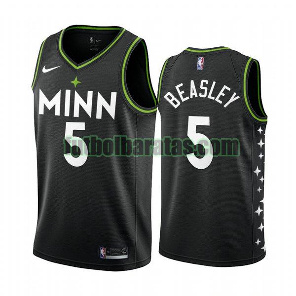 camiseta 2021 malik beasley 5 minnesota timberwolves negro hombre