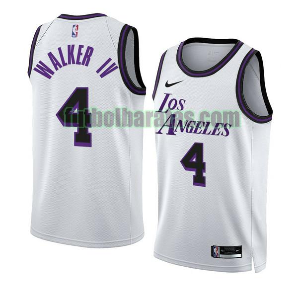 camiseta 2022-2023 lonnie walker iv 4 los angeles lakers blanco hombre