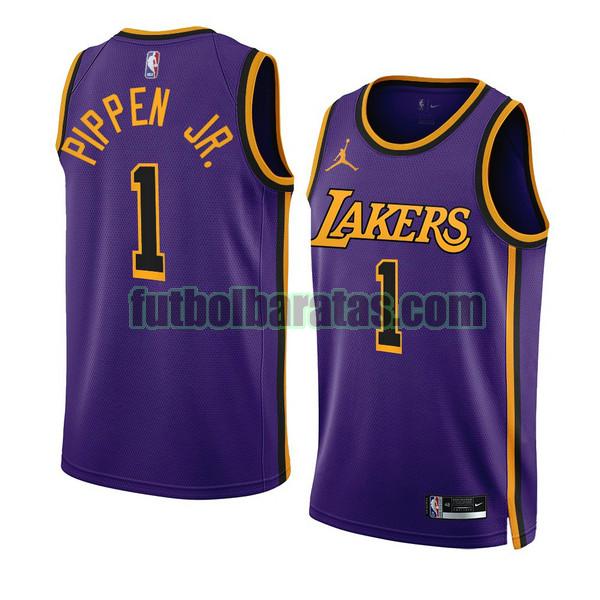 camiseta 2022-2023 scottie pippen jr 1 los angeles lakers púrpura hombre